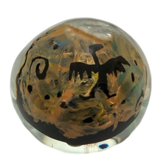 Hand Crafted Other - Hand-Blown Glass Paperweight - Southwest Native American Design